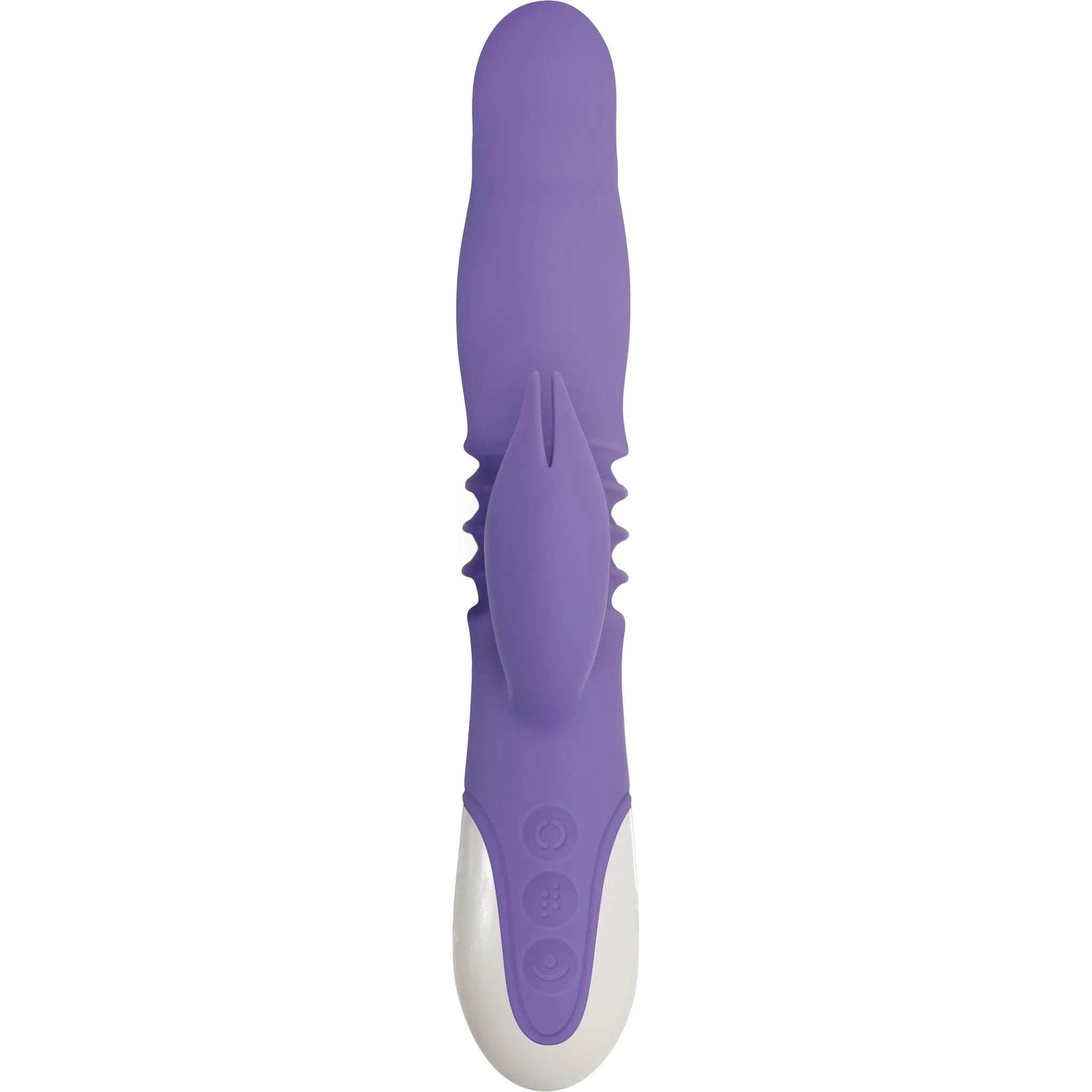Evolved - Thick and Thrust Bunny Silicone Rechargeable Rabbit Vibrator (Purple)