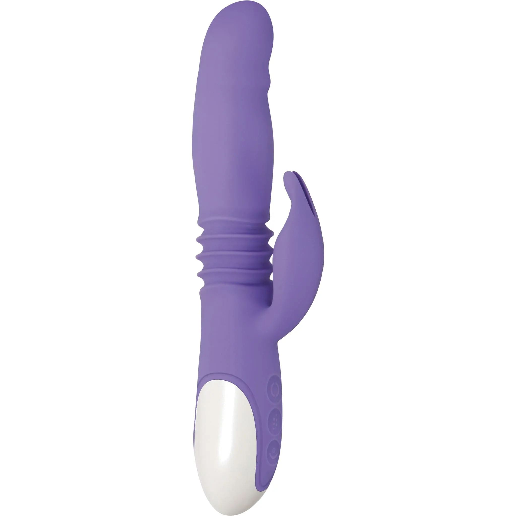 Evolved - Thick and Thrust Bunny Silicone Rechargeable Rabbit Vibrator (Purple)