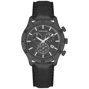 Ferragamo SFU400223 Master Chrono Men's 43MM Black Strap Watch