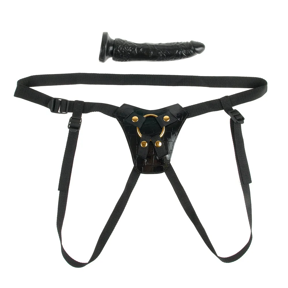Fetish Fantasy Gold Designer Strap-On Harness & Dildo