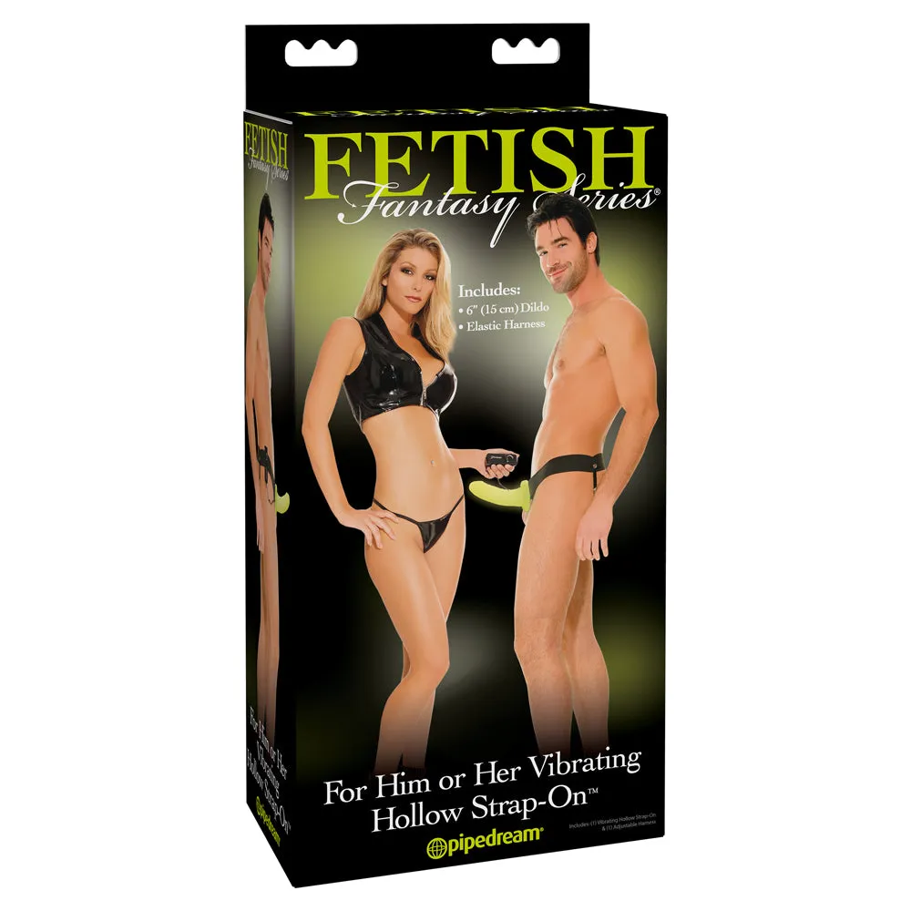 Fetish Fantasy Series Glow in the Dark Vibrating Hollow Strap-On
