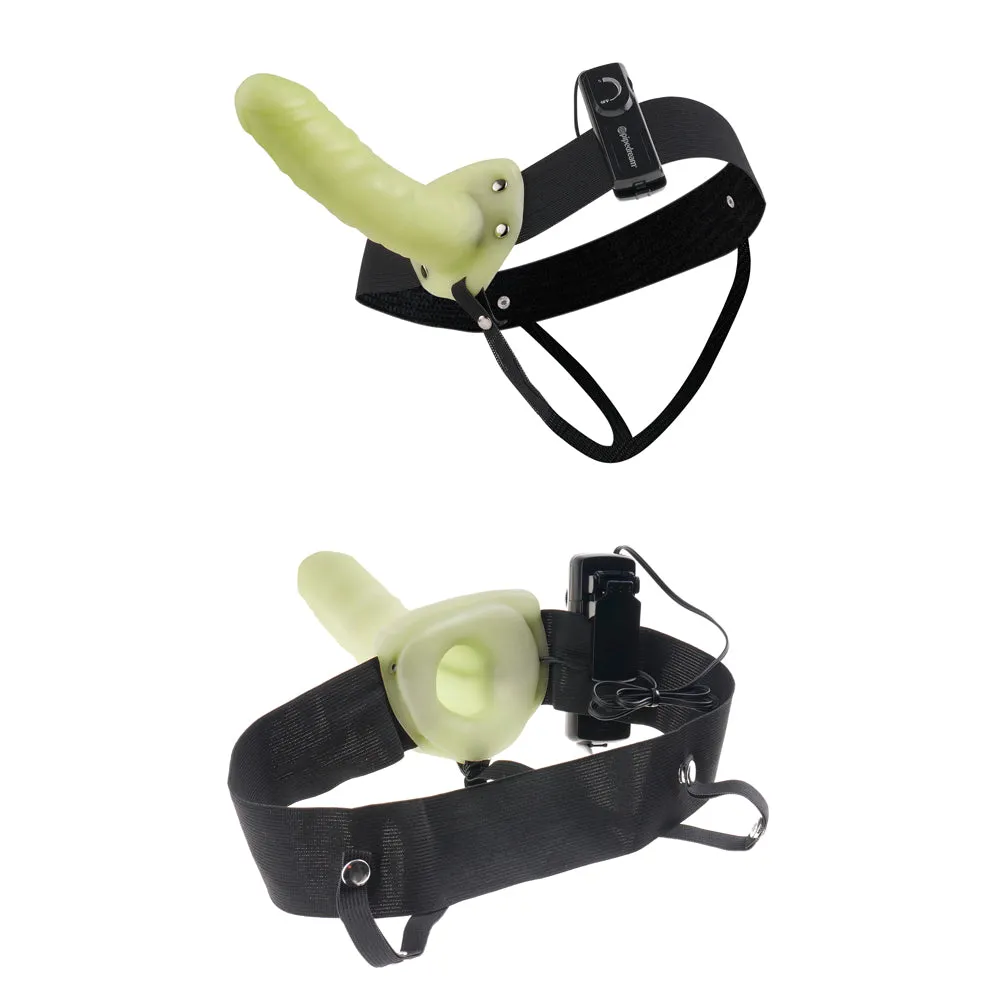 Fetish Fantasy Series Glow in the Dark Vibrating Hollow Strap-On