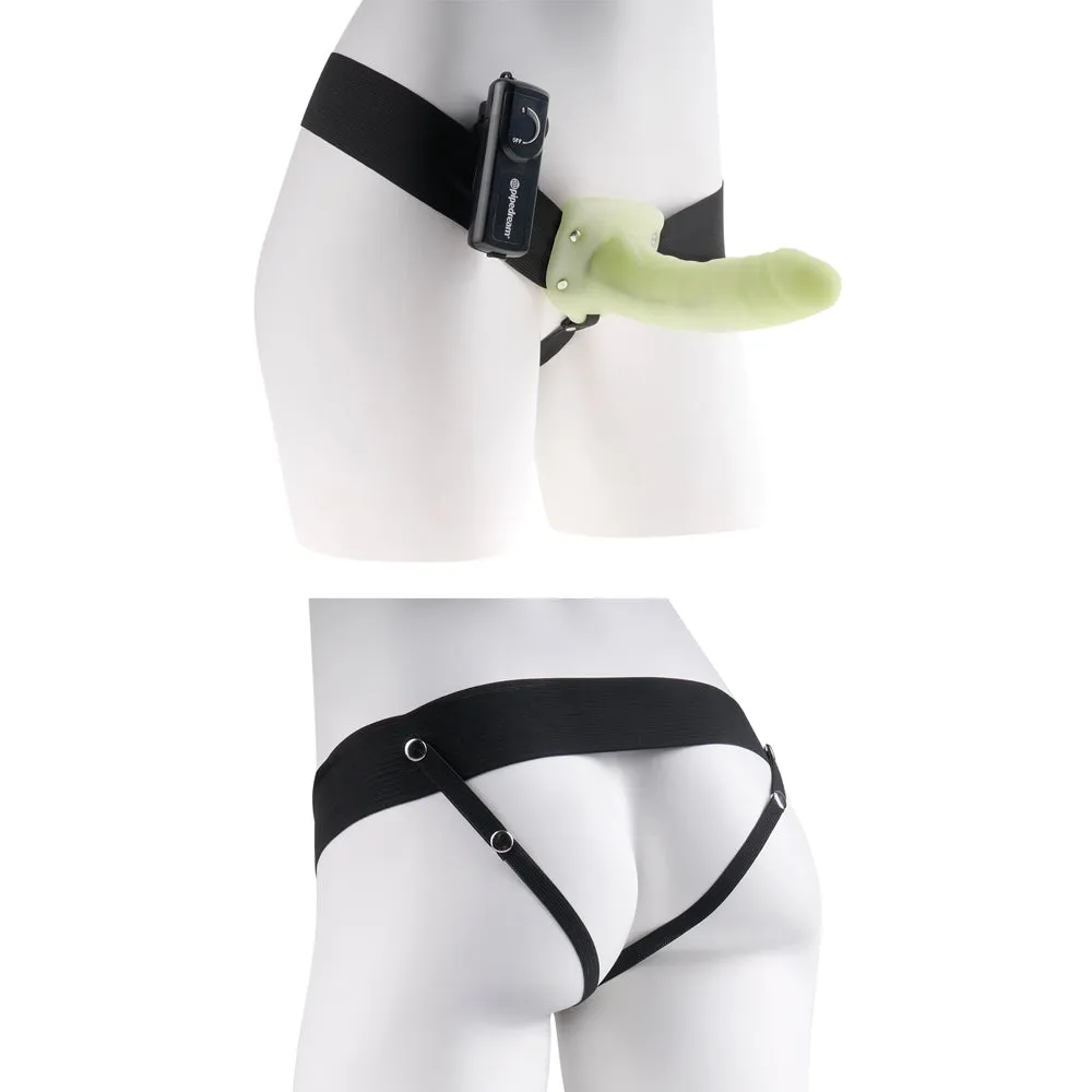 Fetish Fantasy Series Glow in the Dark Vibrating Hollow Strap-On