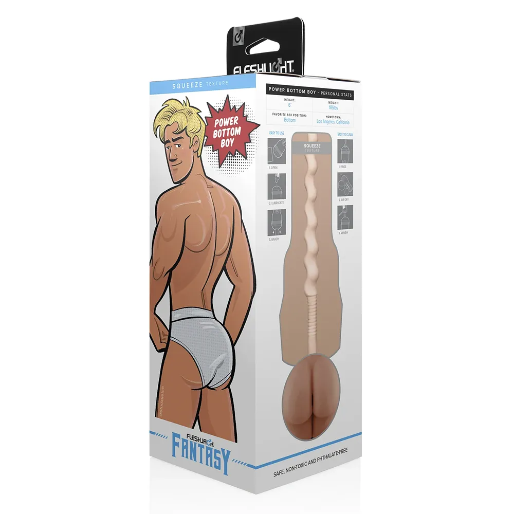 Fleshjack Fantasy Power Bottom Boy Squeeze Textured Anal Masturbator