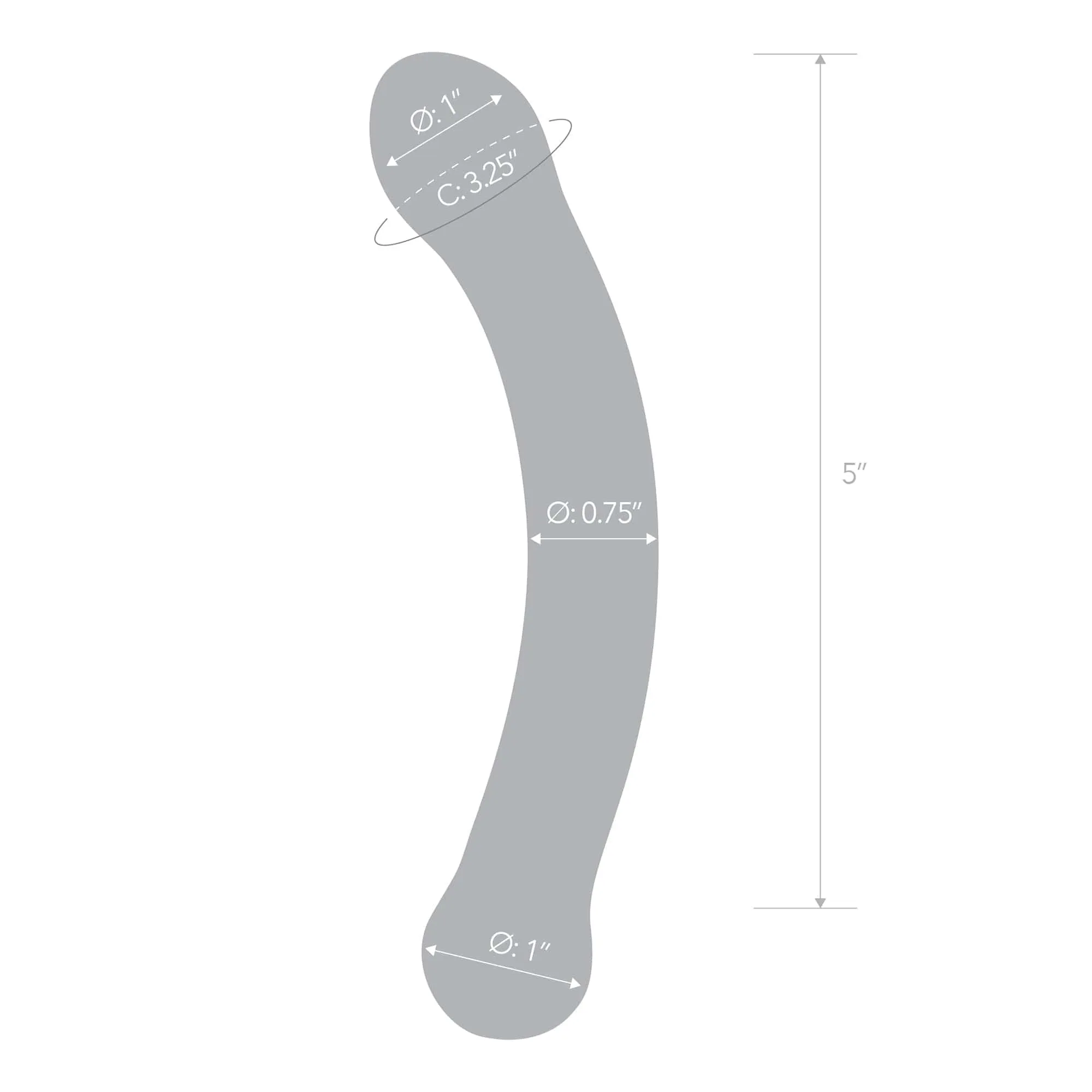 Glas - Curved G Spot Hand Blown Glass Dildo 6" (Blue)