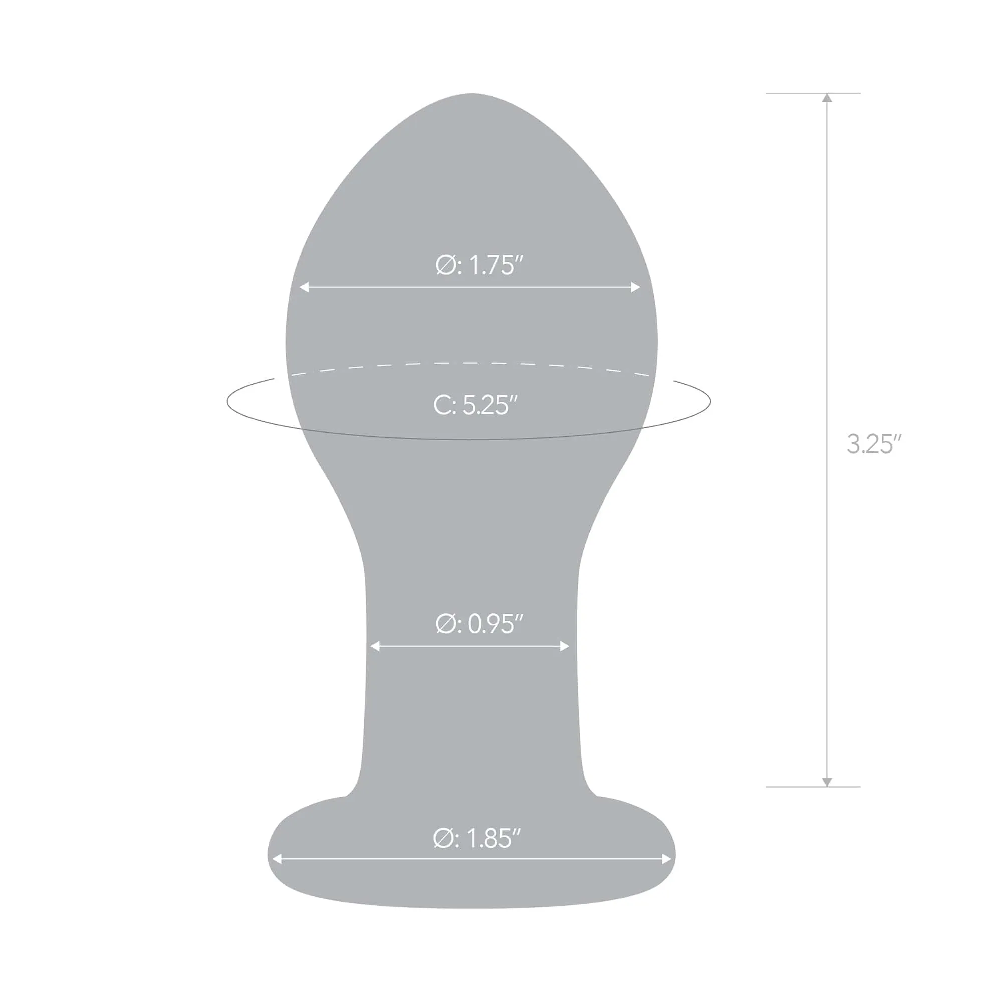 Glas - Galileo Hand Blown Glass Butt Plug 3.5" (Black/Clear)