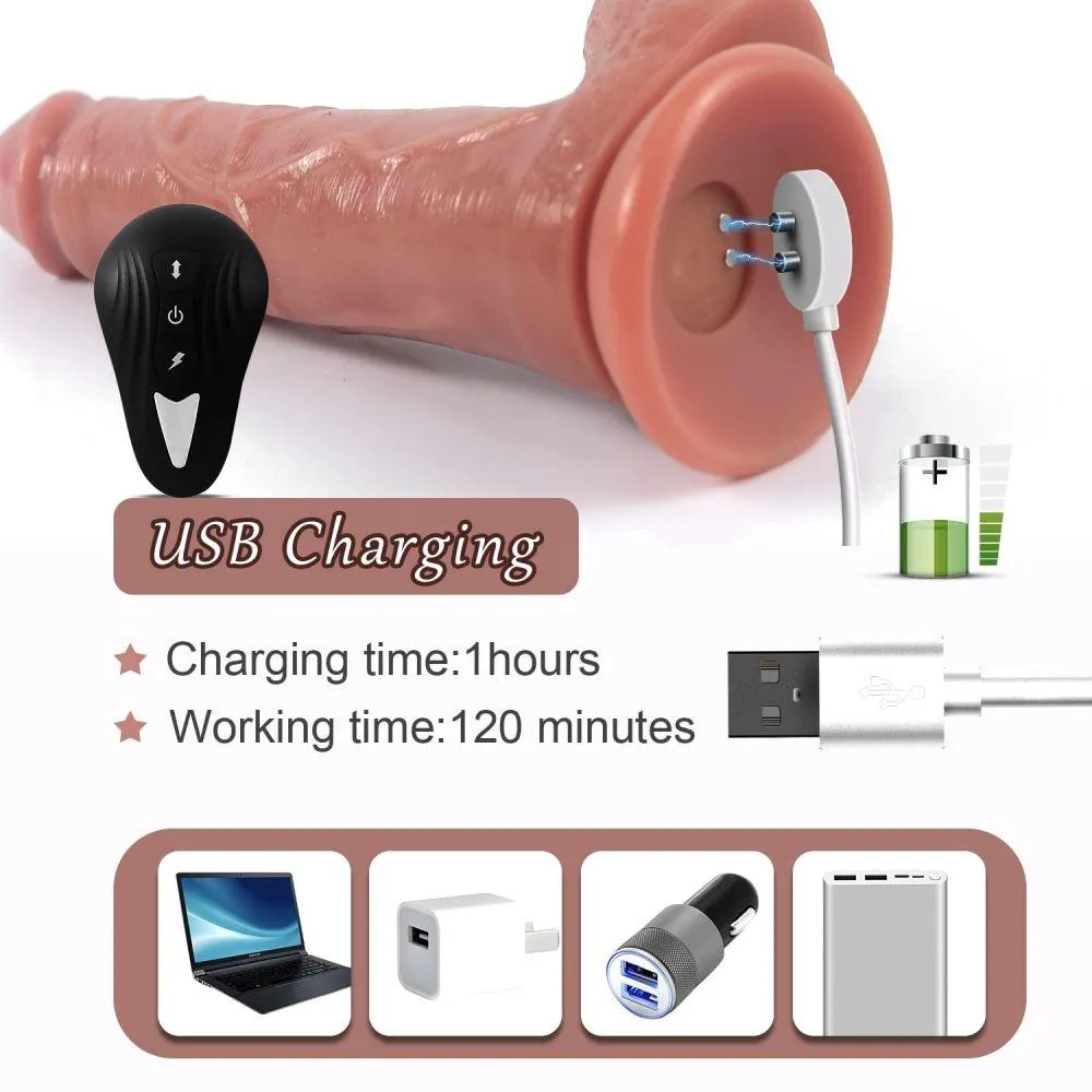 Harriet Remote Control Realistic Dildo with 10 Vibrating 3 Thusting Modes 【US Stock Available Only】
