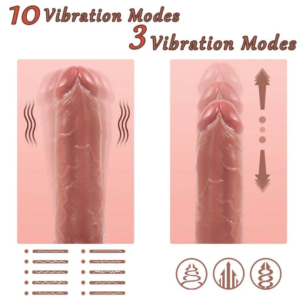 Harriet Remote Control Realistic Dildo with 10 Vibrating 3 Thusting Modes 【US Stock Available Only】