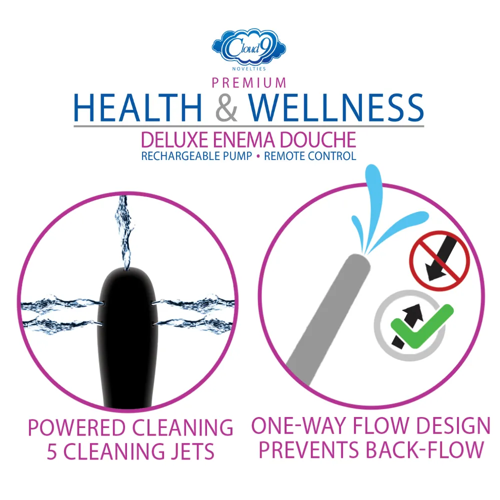 Health and Wellness - Vibrating Deluxe Enema Douche Featuring 360 Clean!