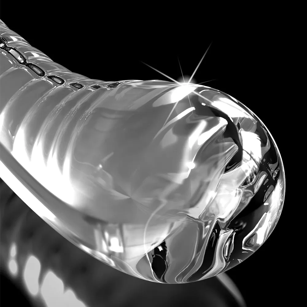 Icicles No. 88 Ridged Curved Glass G-Spot Wand With Suction Cup