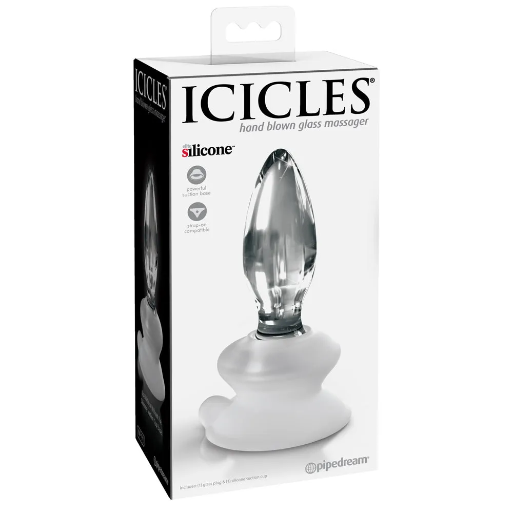 Icicles No. 91 Glass Anal Plug With Suction Cup