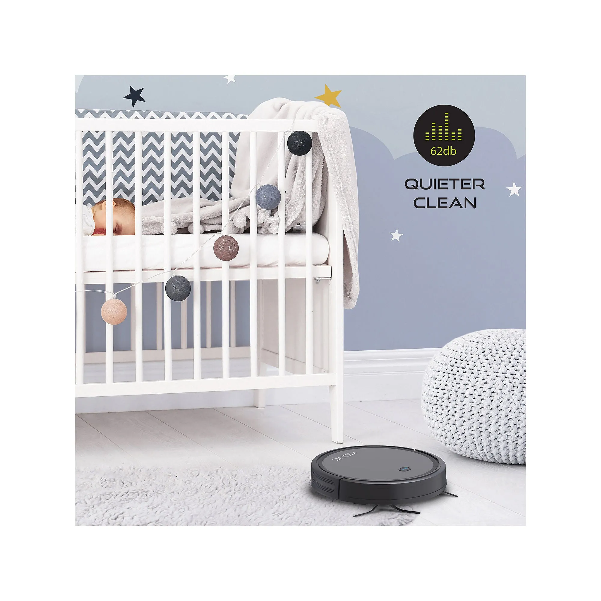 Iconic Smartclean 2000 Robovac - Wifi Robotic Vacuum With App And Remote Control 8788JCP - BLACK ONE SIZE