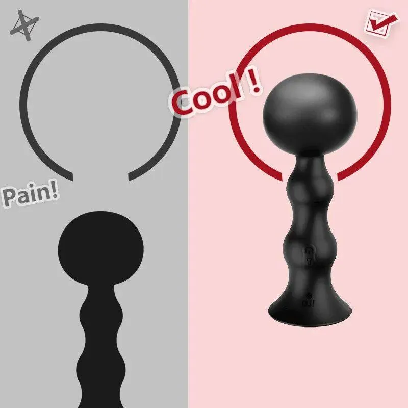 Inflatable Butt Plug 3 Anal Beads 10 Vibration Remote Control Prostate Massager