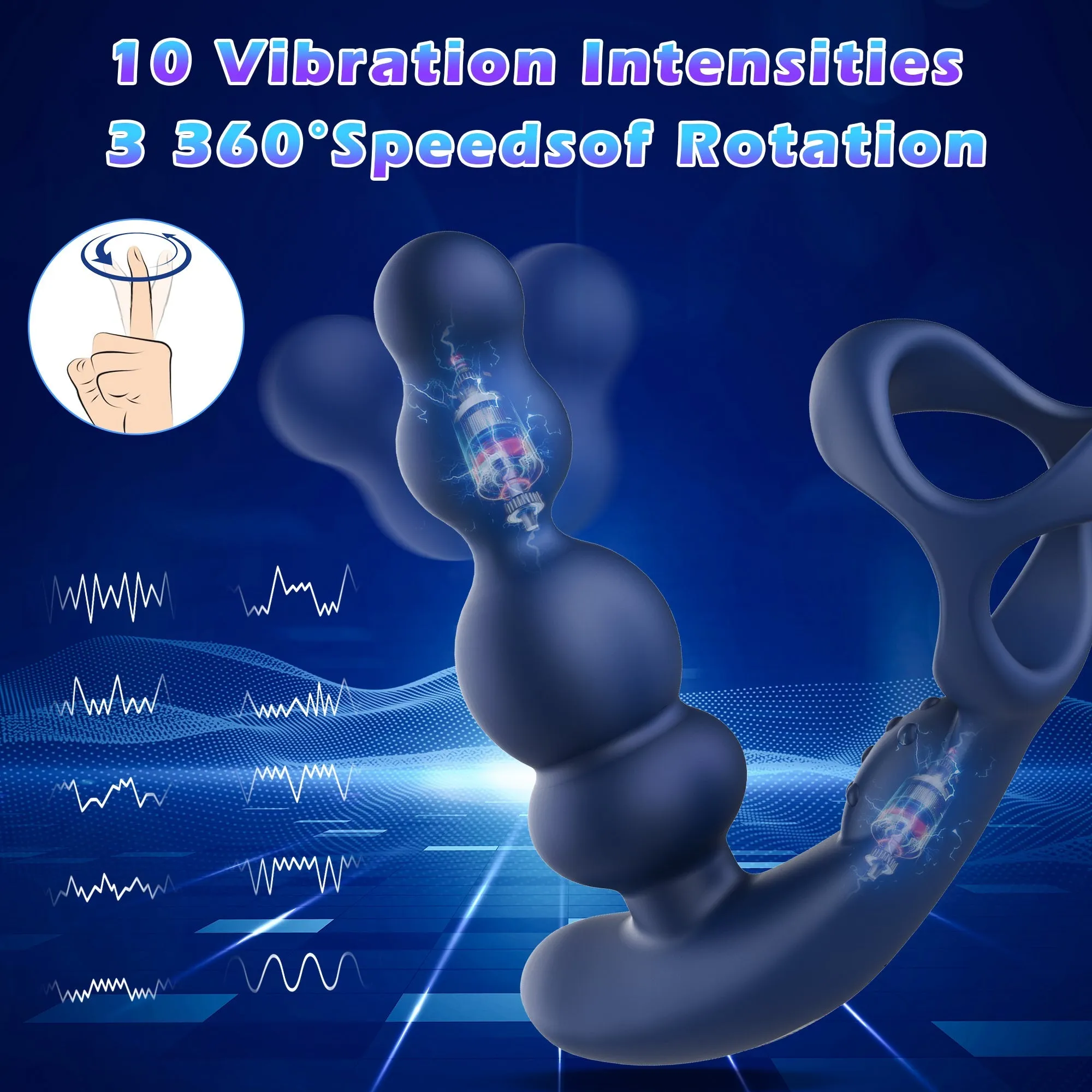 KERERO Anal Toys with 10 Vibrating & 3 Rotation Settings
