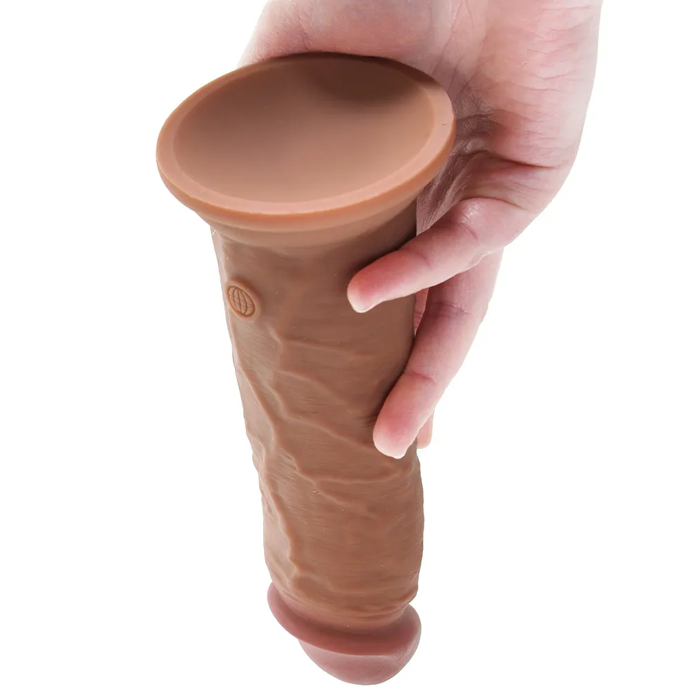 King Cock Elite Dual Density 8 Inch Silicone Cock in Tan