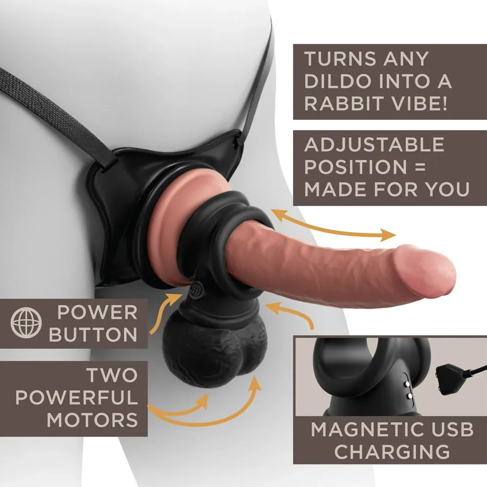 King Cock Elite Ultimate Vibrating Silicone Body Dock Strap-On Kit