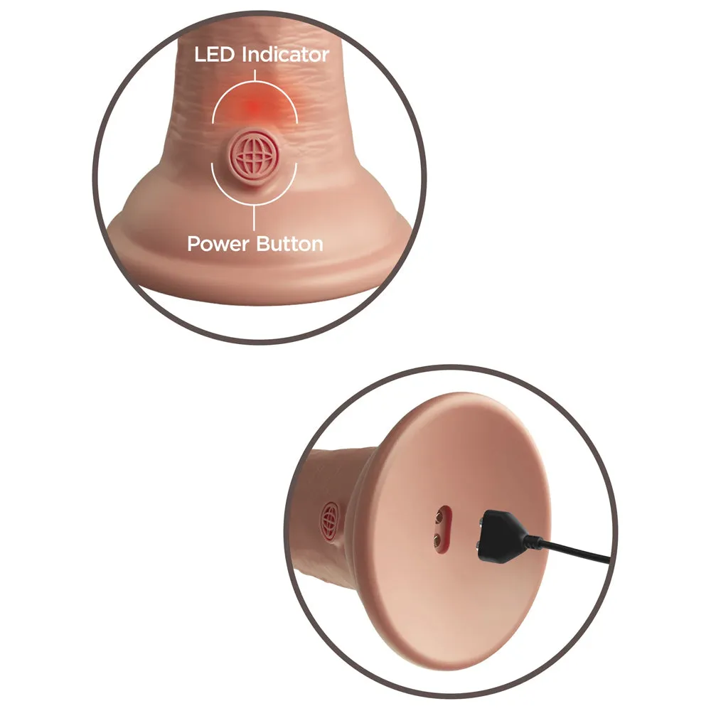King Cock Elite Vibrating 8" Dual Density Silicone Dildo