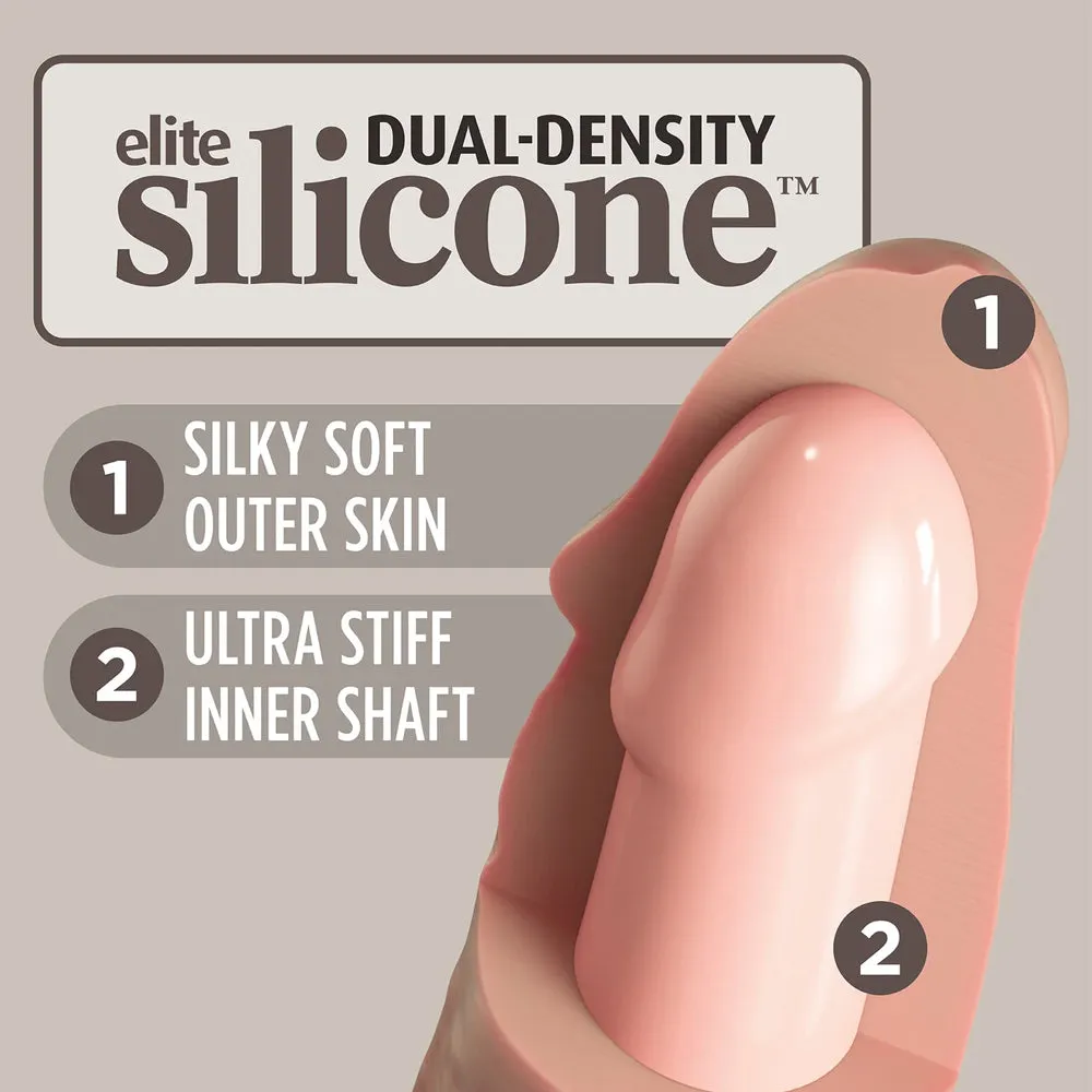 King Cock Elite Vibrating 9" Dual Density Silicone Dildo With Remote
