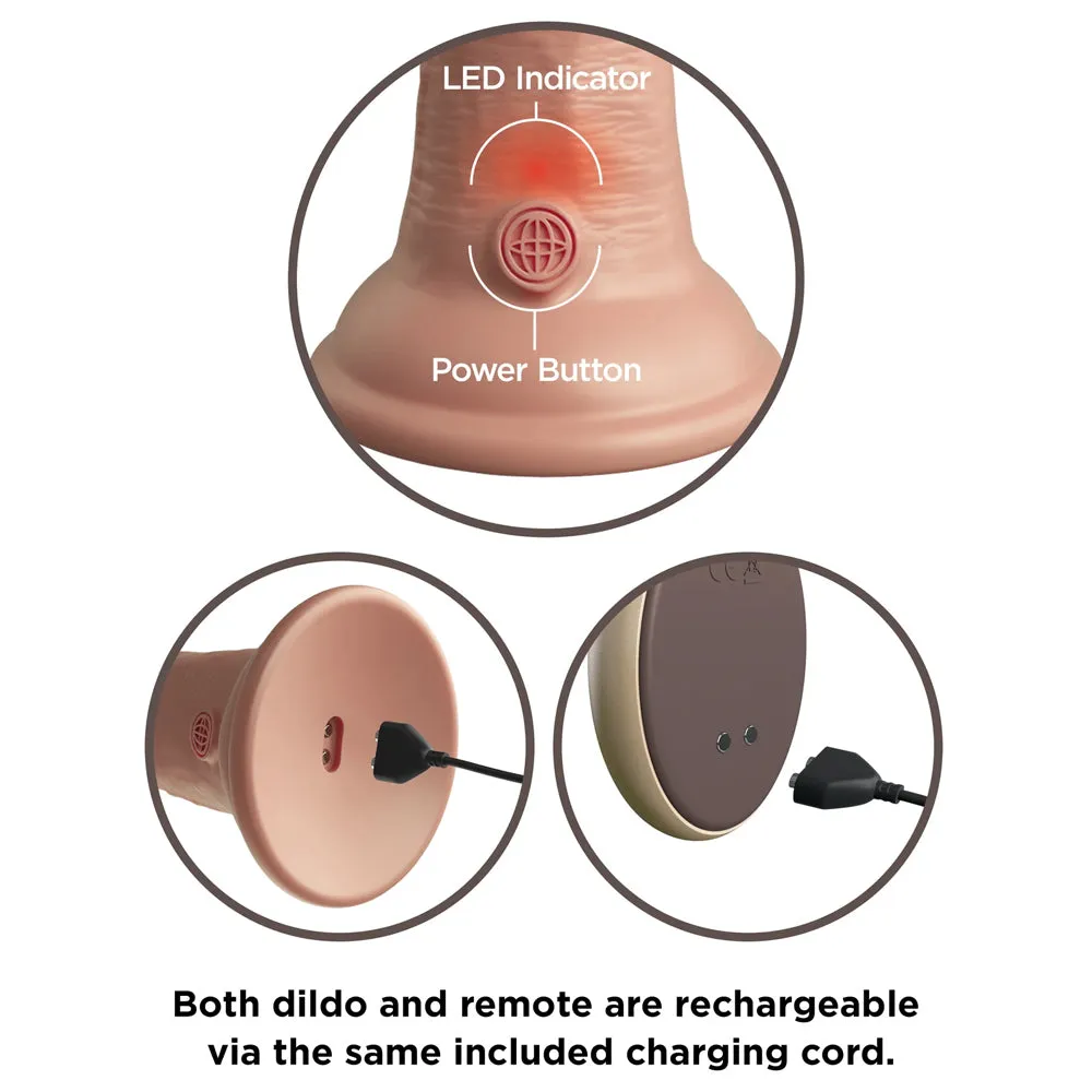 King Cock Elite Vibrating 9" Dual Density Silicone Dildo With Remote