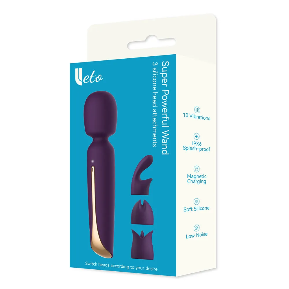Leto Cruella Super Wand Vibrator & Head Attachments