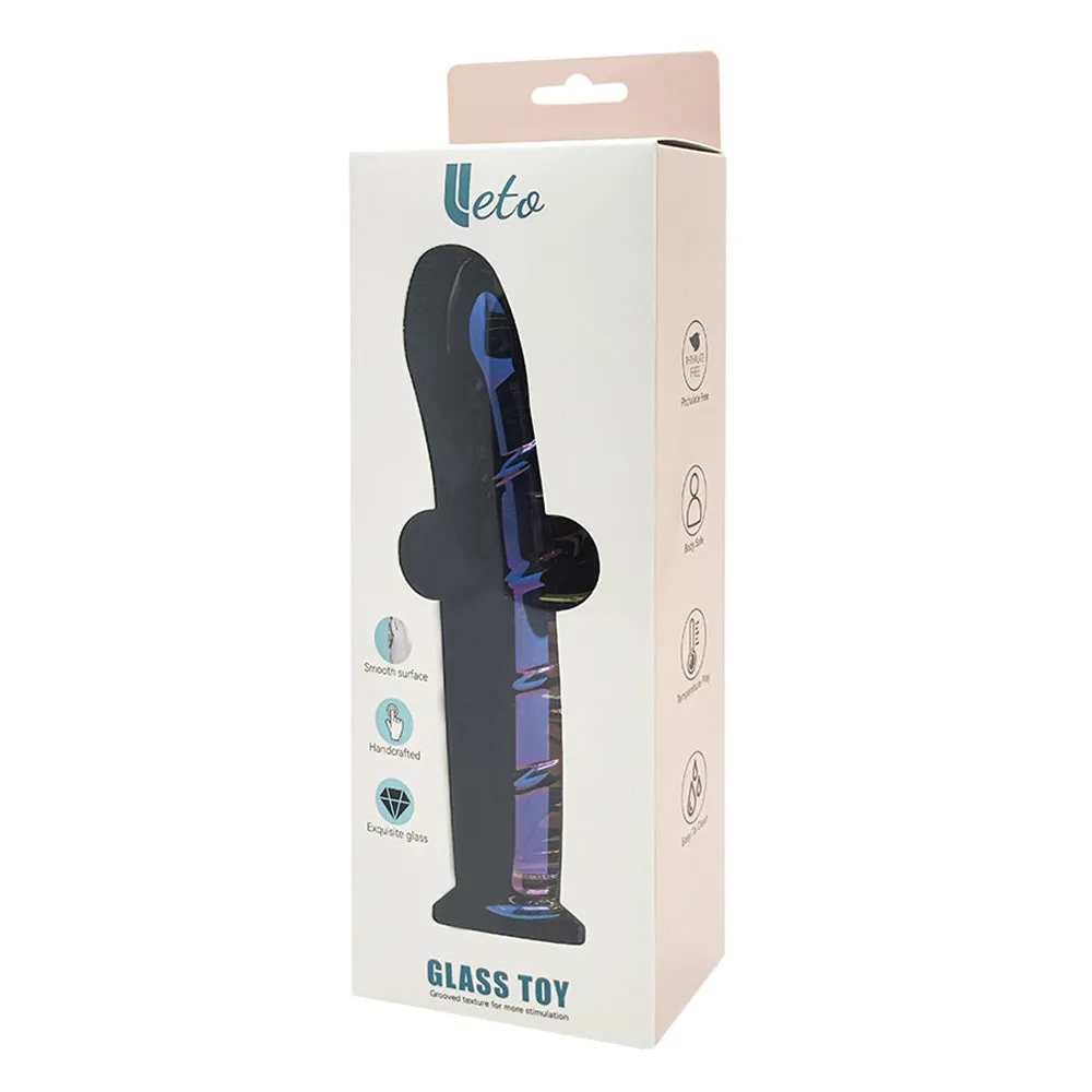 Leto Magic Glass Ribbed Groove Dildo