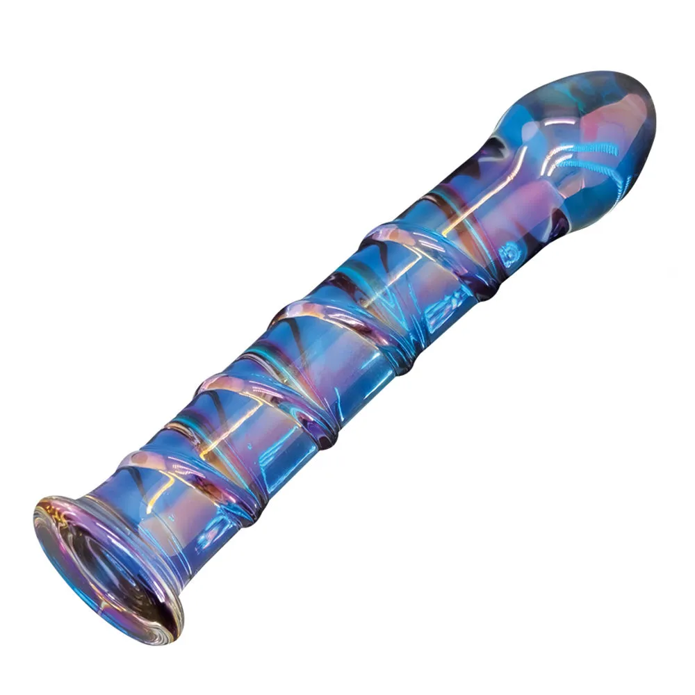 Leto Magic Glass Ribbed Groove Dildo