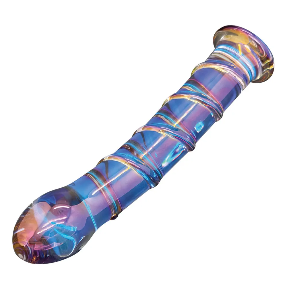 Leto Magic Glass Ribbed Groove Dildo