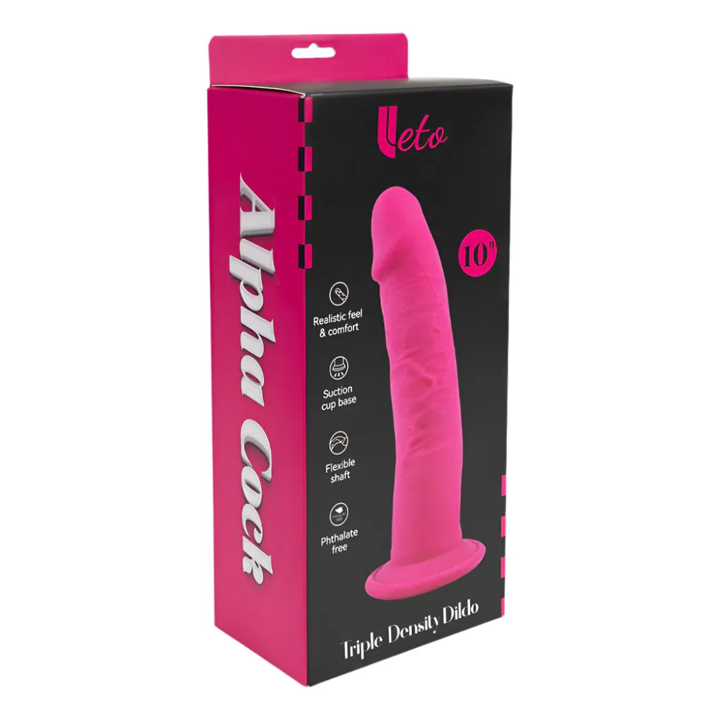 Leto Realistic 10" Alpha Cock Triple Density Dildo With Suction Cup