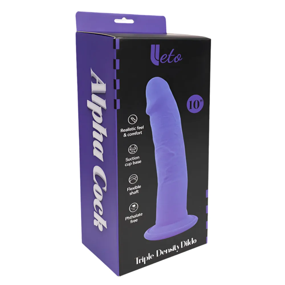 Leto Realistic 10" Alpha Cock Triple Density Dildo With Suction Cup