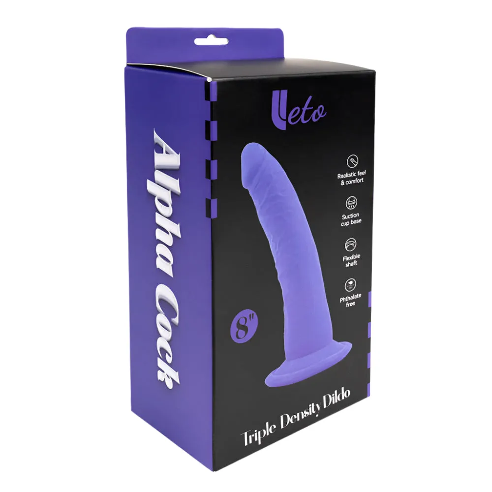Leto Realistic 8" Alpha Cock Triple Density Dildo With Suction Cup