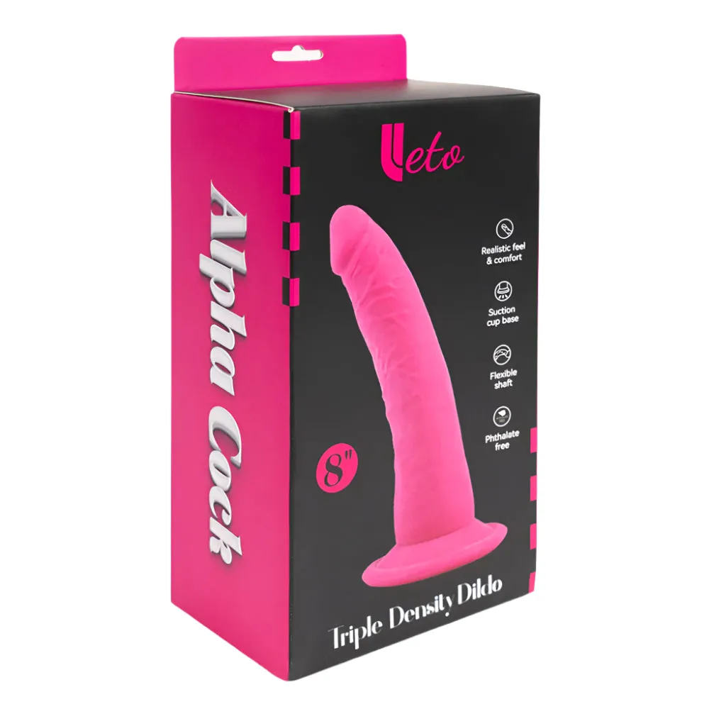 Leto Realistic 8" Alpha Cock Triple Density Dildo With Suction Cup