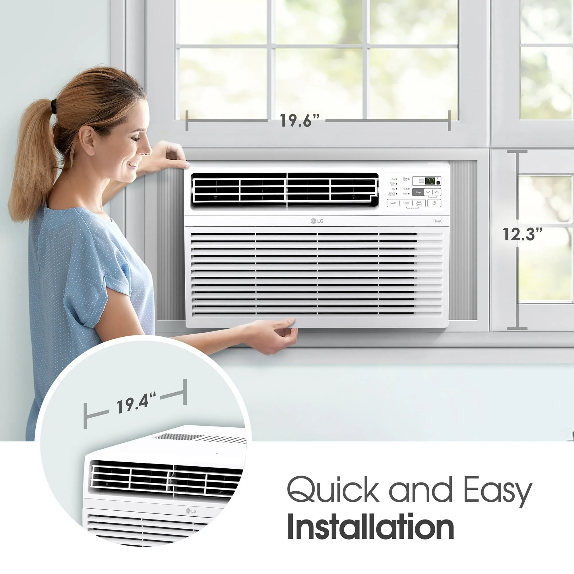 LG LW1017ERSM1 10,000 BTU 450 Sq. ft Smart Window Air Conditioner with Remote