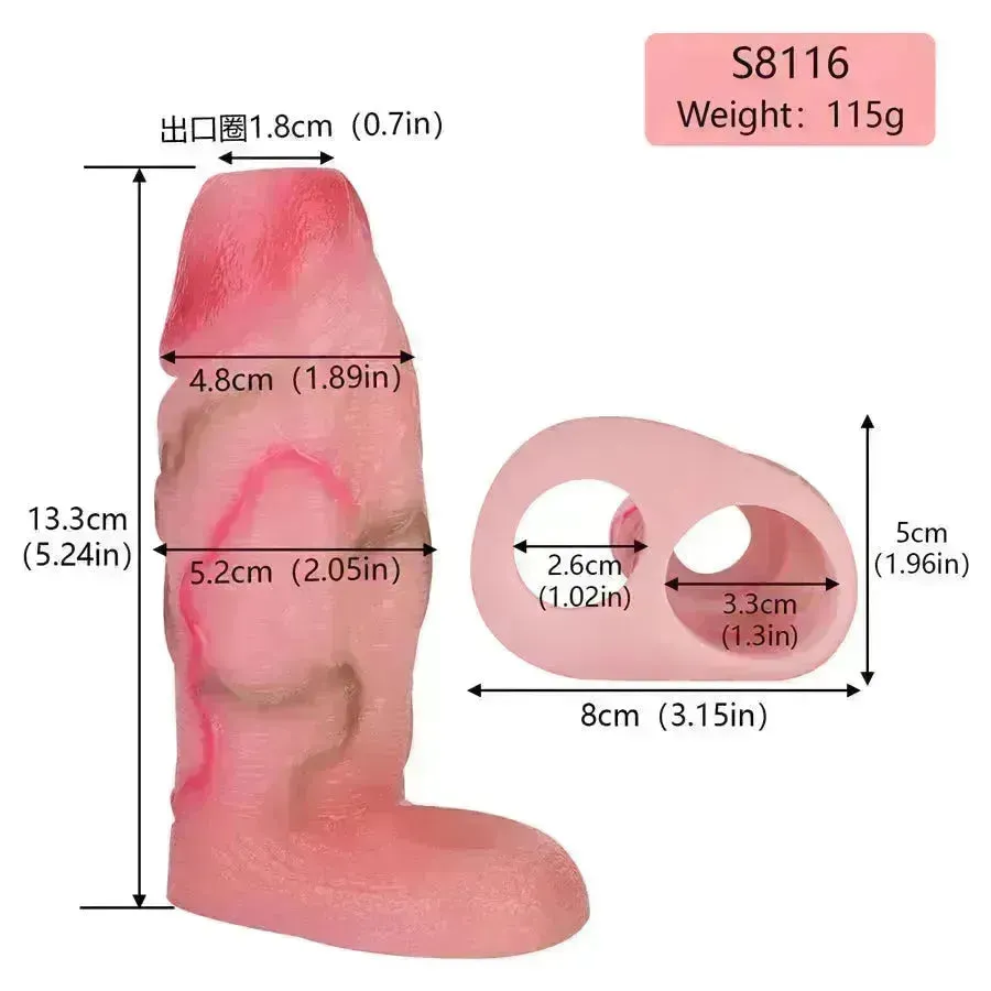 Lifelike Silicone Penis Sleeve
