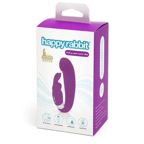 Love Honey - Happy Rabbit Mini G Spot Clitoral Curve Vibrator (Purple)