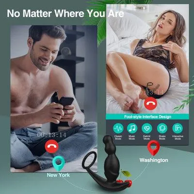 Luse APP Control Prostate Massager Anal Vibrator With Cock Ring Men Sex Toys