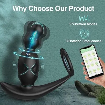 Luse APP Control Prostate Massager Anal Vibrator With Cock Ring Men Sex Toys