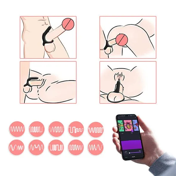 Magic Motion - Magic Rise Smart App-Controlled Wearable Silicone Cock Ring (Black)