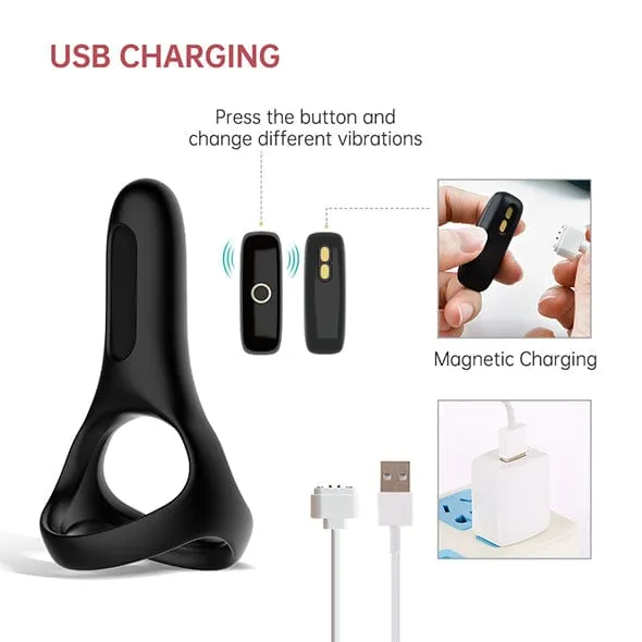 Magic Motion - Magic Rise Smart App-Controlled Wearable Silicone Cock Ring (Black)