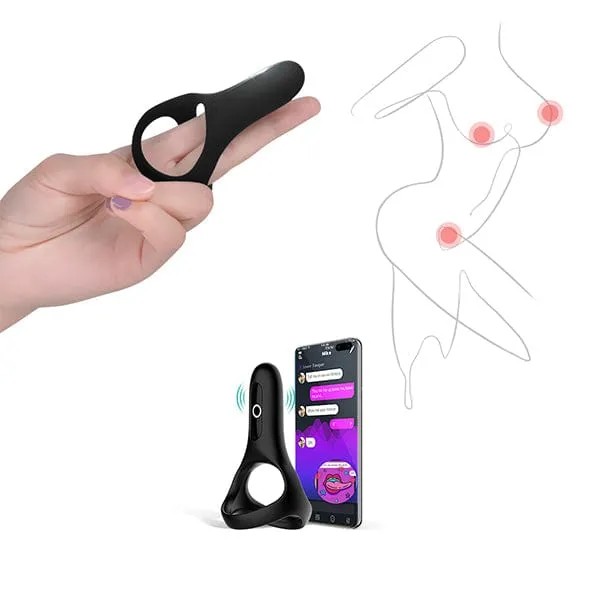 Magic Motion - Magic Rise Smart App-Controlled Wearable Silicone Cock Ring (Black)