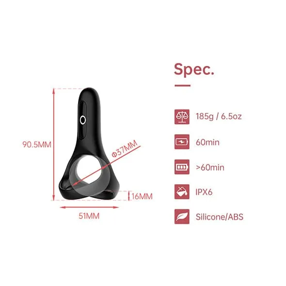 Magic Motion - Magic Rise Smart App-Controlled Wearable Silicone Cock Ring (Black)