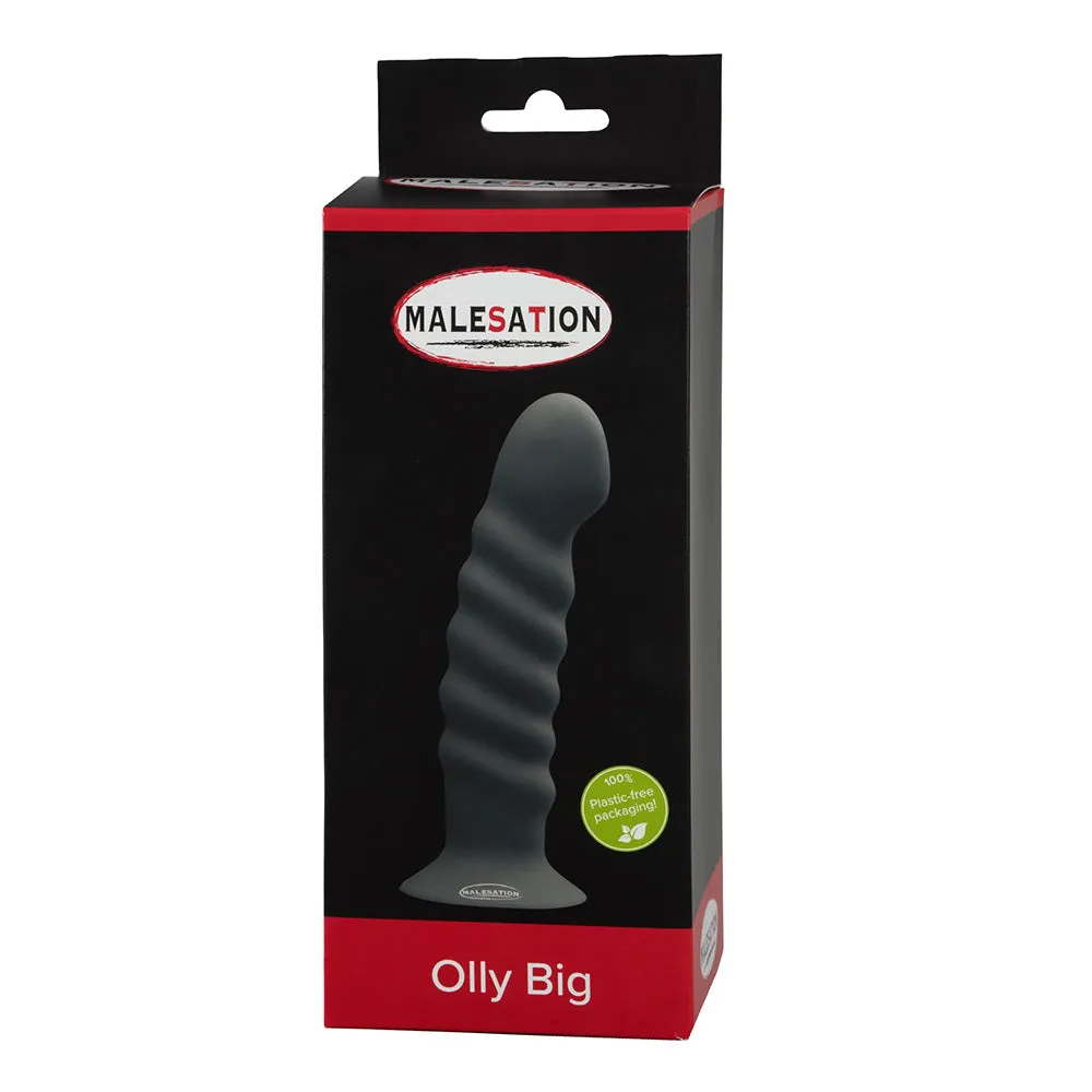 Malesation Olly Ribbed Silicone Dildo With Suction Cup - Large