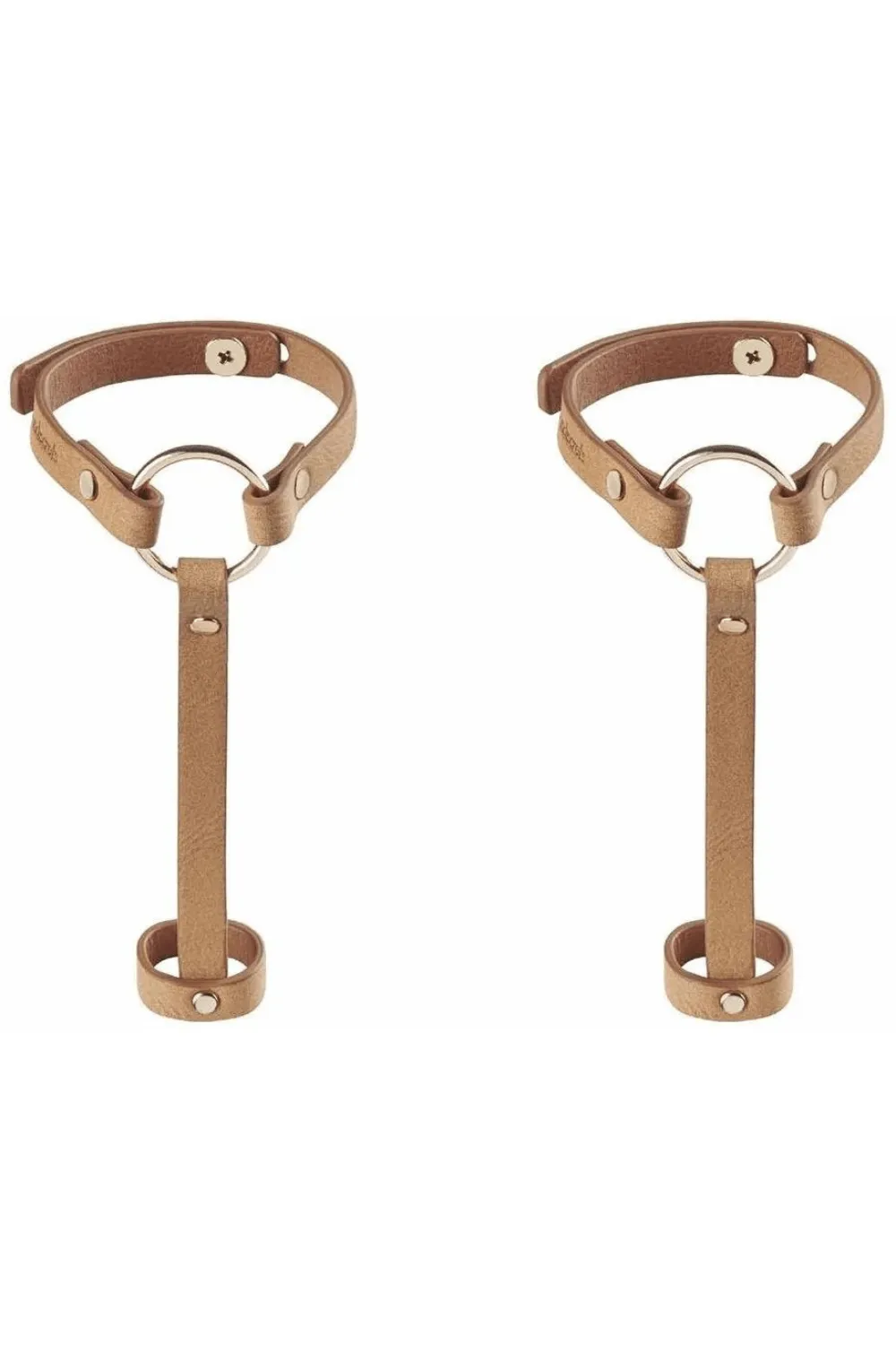 Maze Vegan Leather Hand Bracelet Harnesses Light Brown