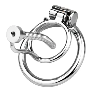 Metal Cock Cage with Urethral Plug