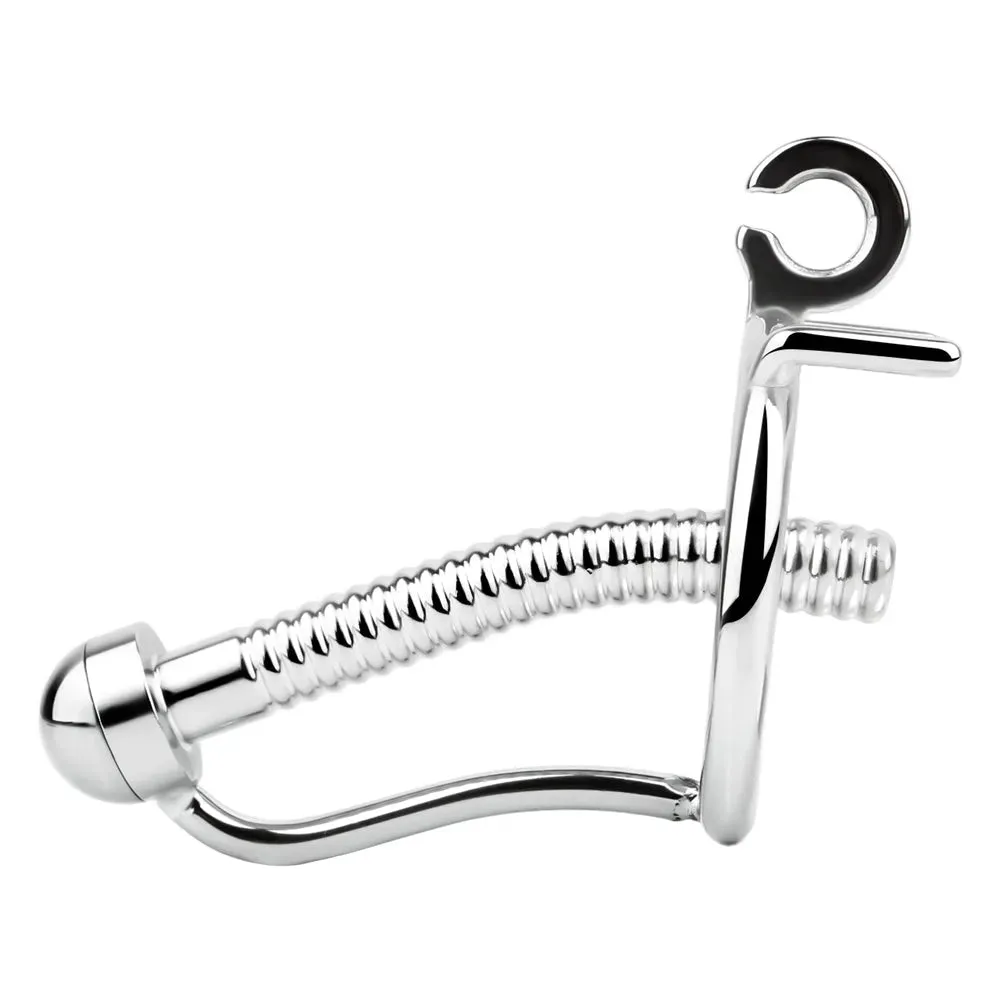 Metal Cock Cage with Urethral Plug