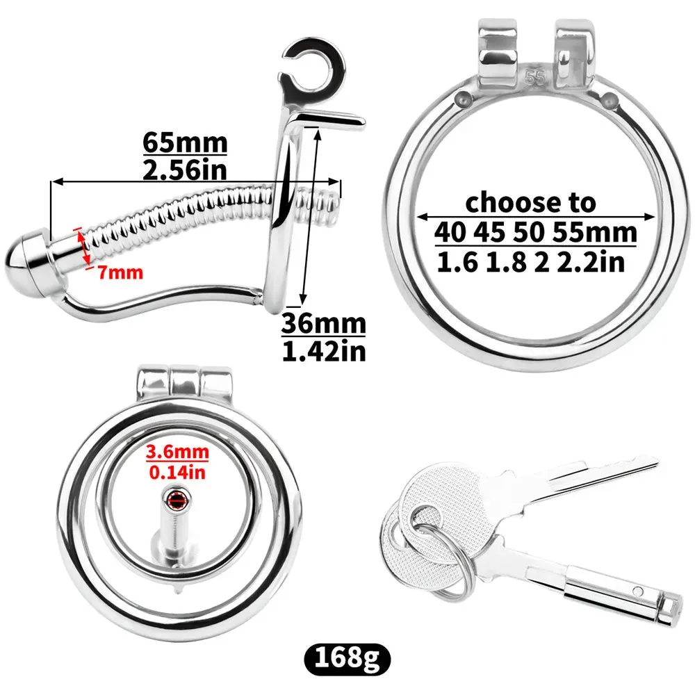 Metal Cock Cage with Urethral Plug