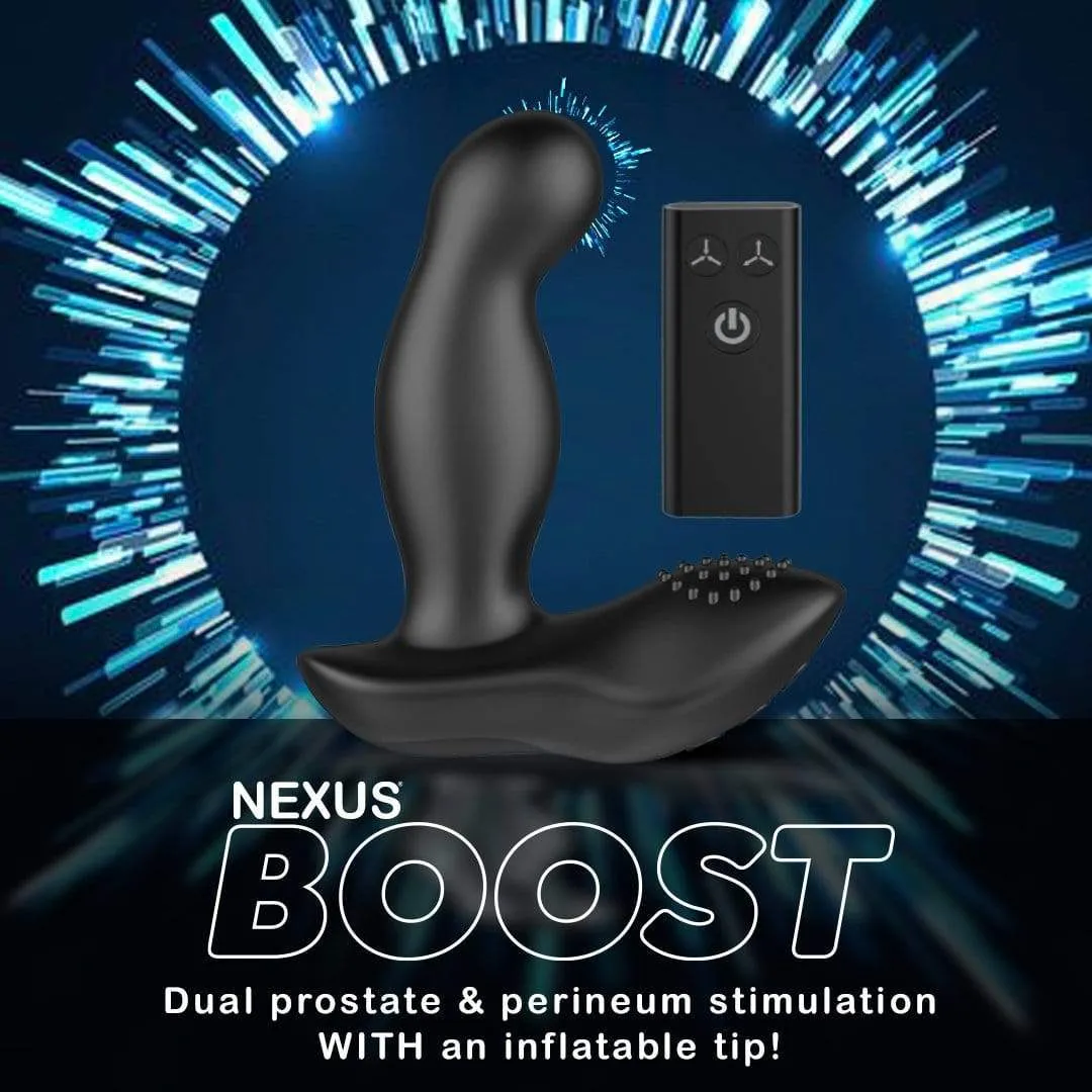 Nexus - Boost Rechargeable Inflatable Prostate Massager with Remote Control (Black)