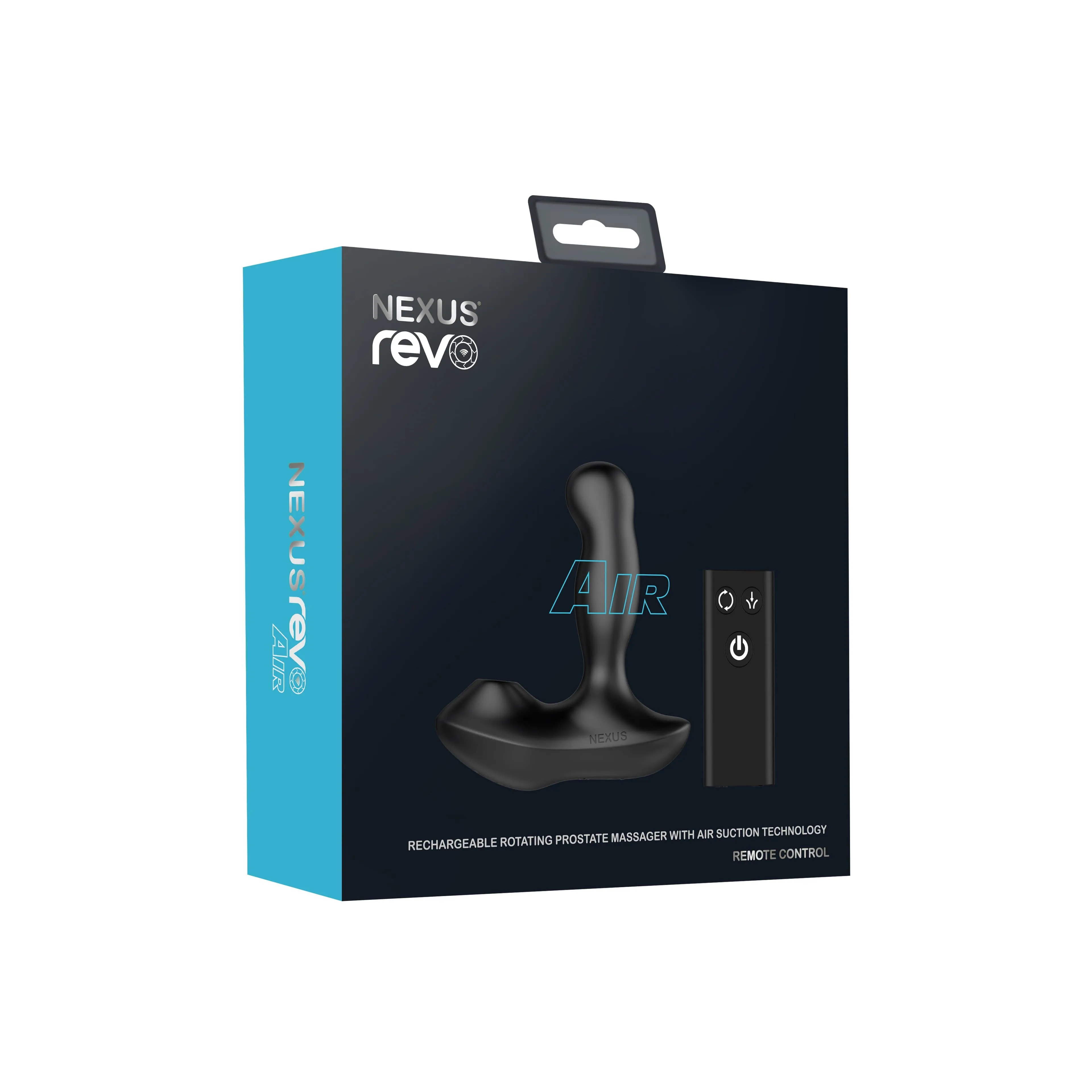 Nexus - Reno Air Rechargeable Rotating Remote Control Prostate Massager with Air Suction (Black)