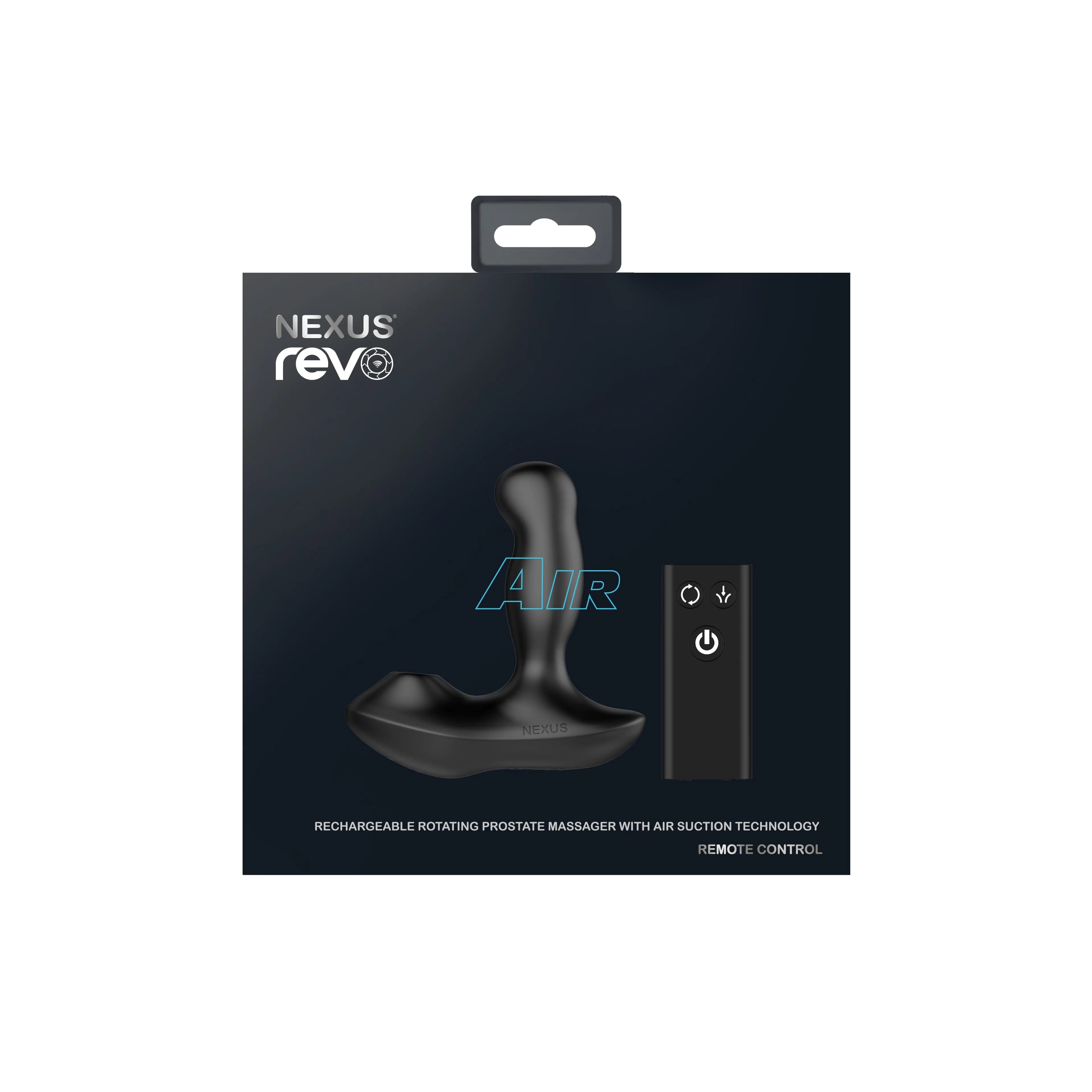 Nexus - Reno Air Rechargeable Rotating Remote Control Prostate Massager with Air Suction (Black)