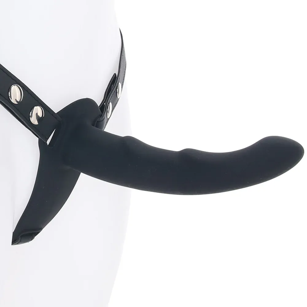 Ouch! Adjustable Rechargeable Vibrating Ridged Silicone Strap-On