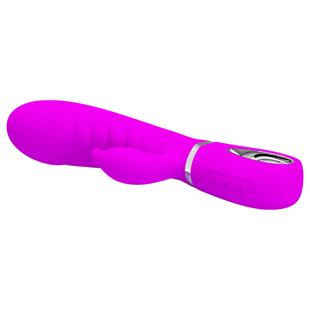 Pretty Love Prescott Dual-Density Ribbed Silicone Rabbit Vibrator